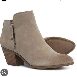 Frye‎ Judith Double Zip Suede Ankle Booties Taupe Womens Size 9M